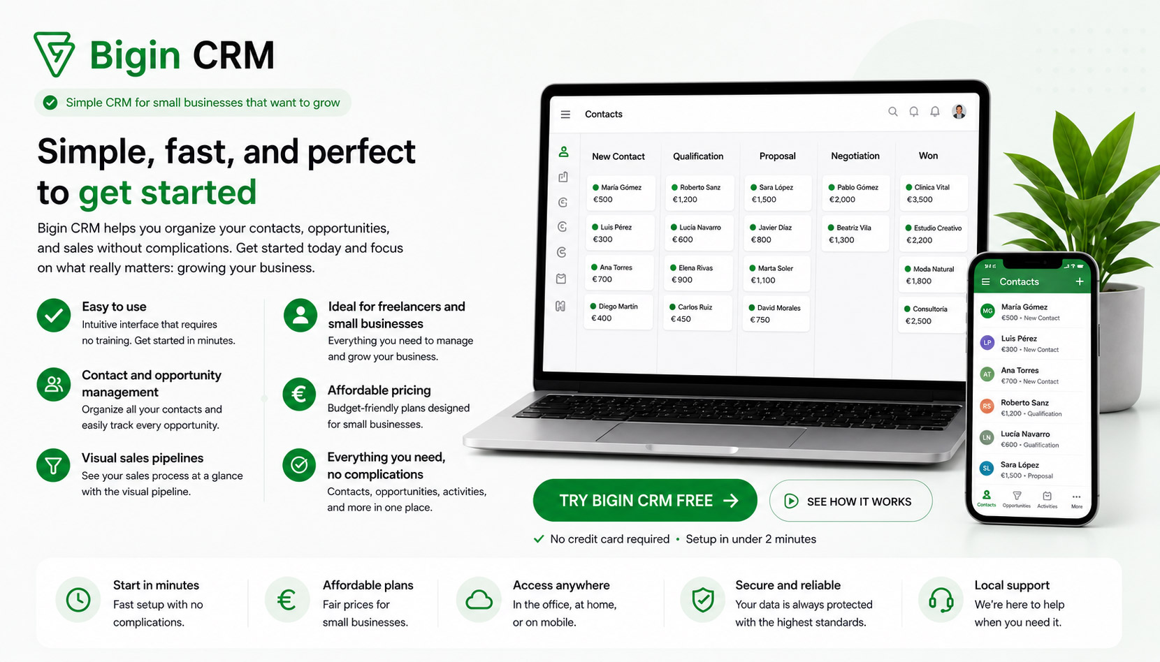 Bigin CRM for freelancers and small businesses